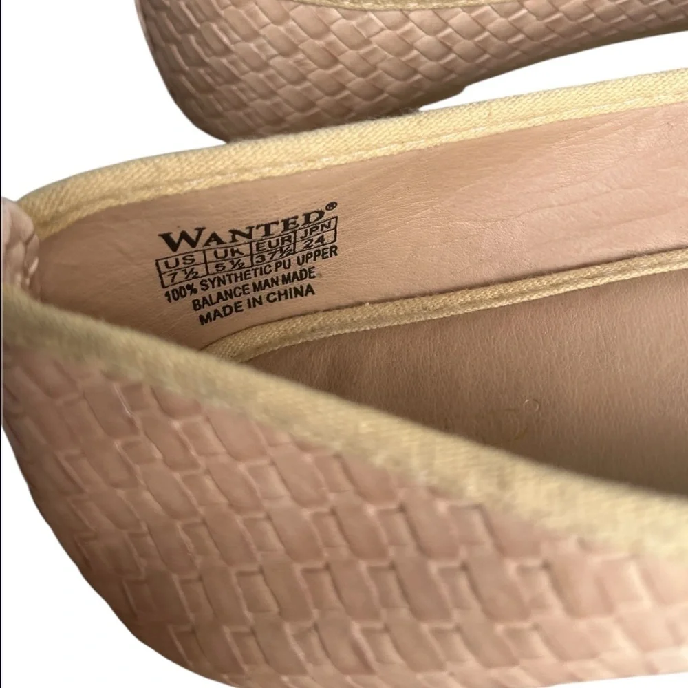 Wanted Woven Beige Ballet Flats
